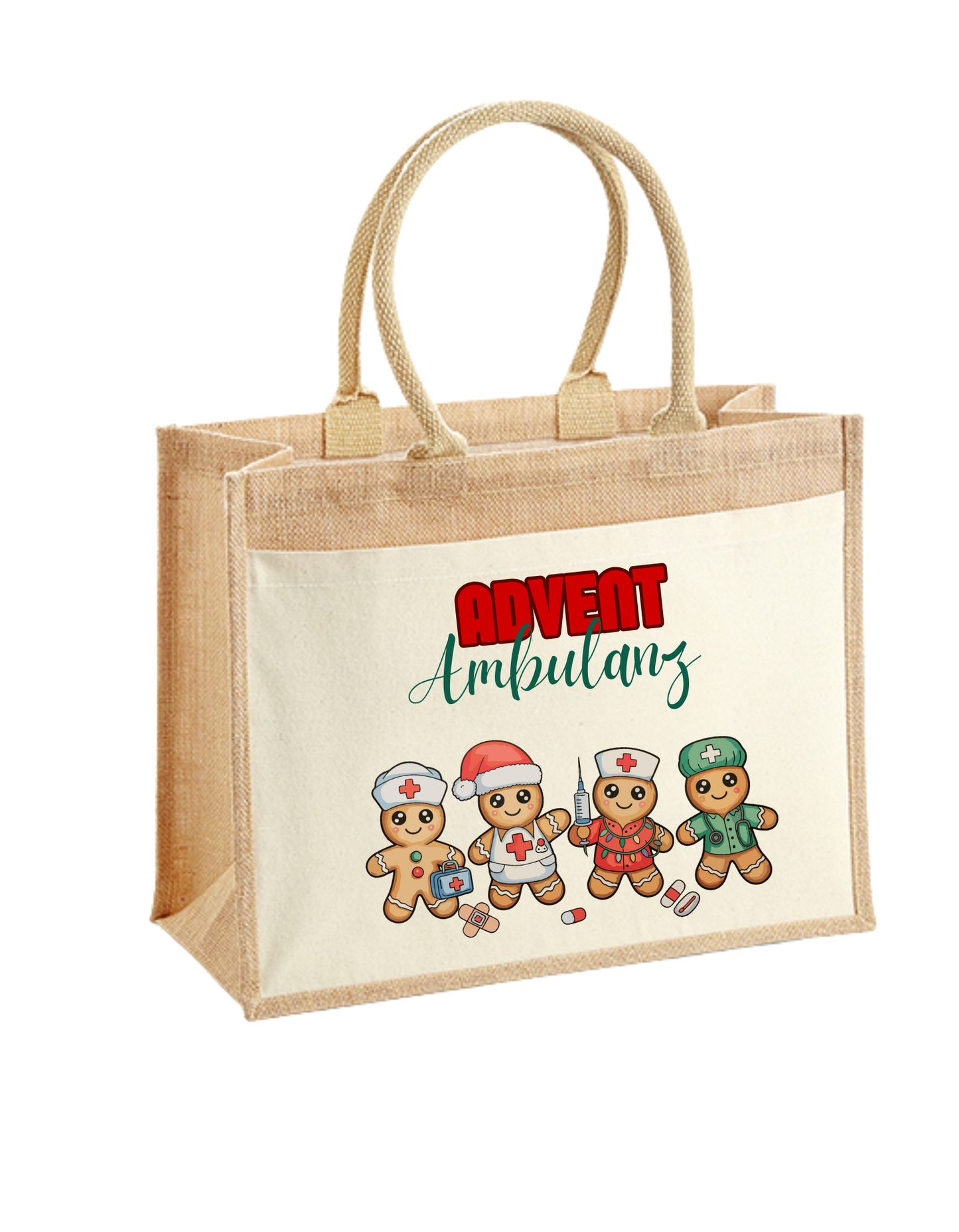 Jute-SHOPPER Lebkuchenmanderl & Wichtel