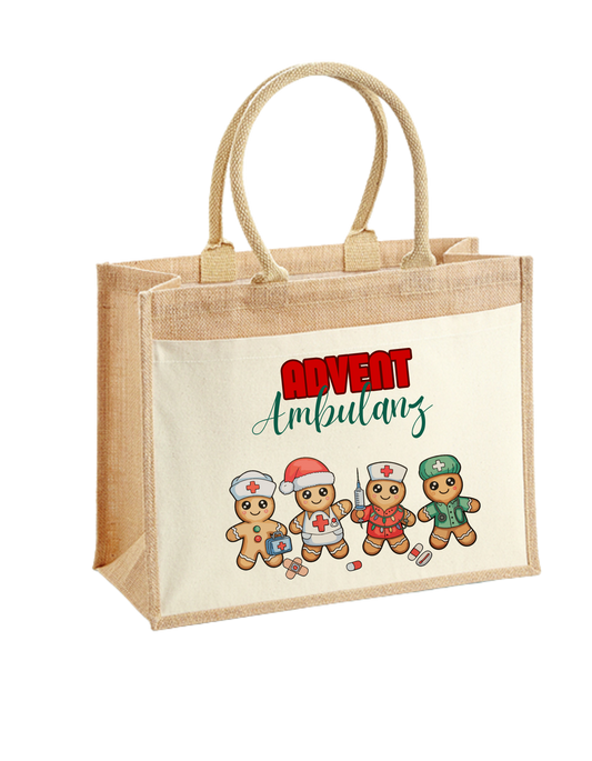 Jute-SHOPPER Lebkuchenmanderl & Wichtel