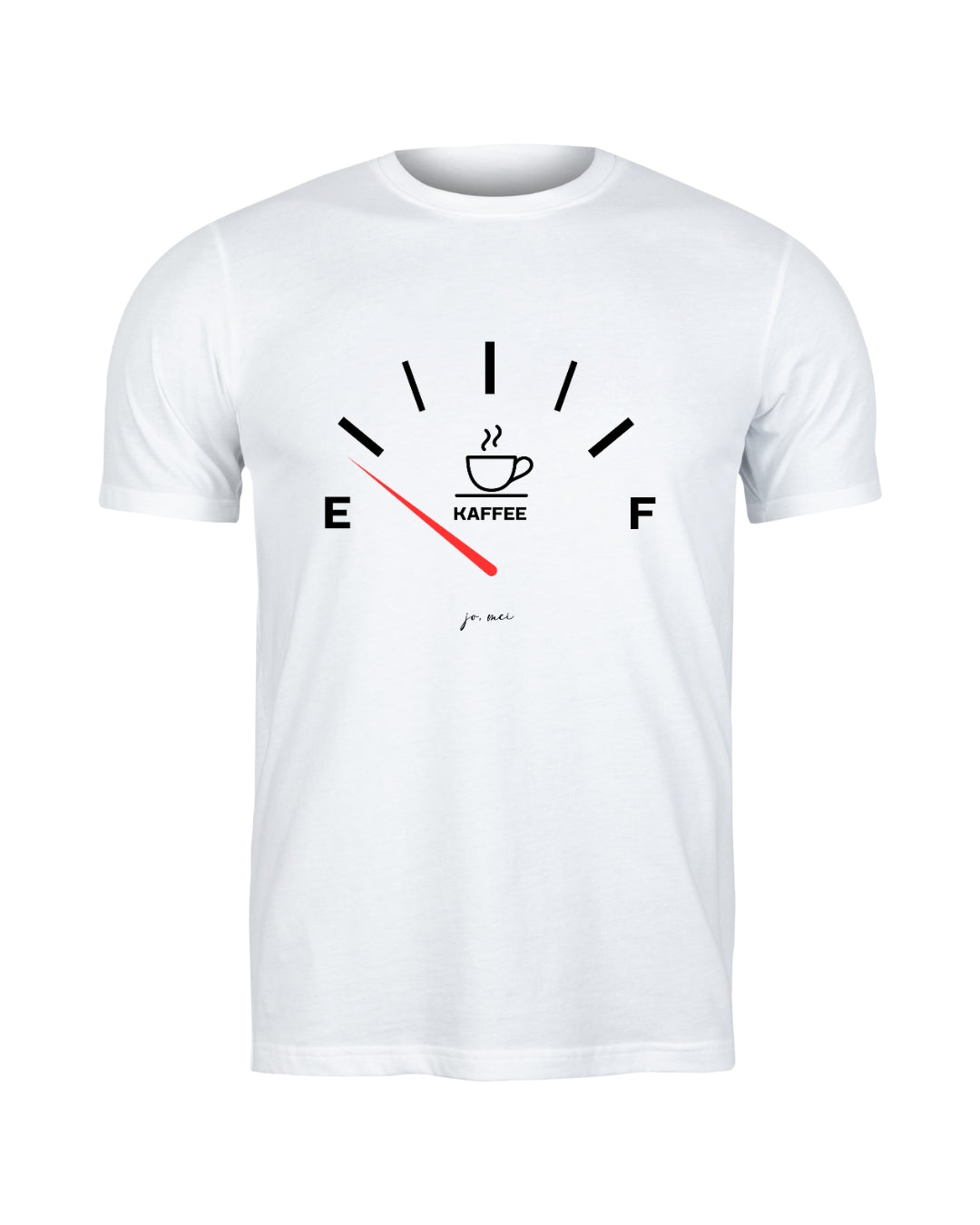 weißes maskulines Leiberl mit leerem Kaffeetank-Design