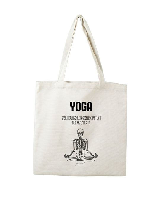 Baumwolltasche Yoga statt schrein